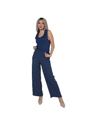 Akbeniz Bol Paça Pantolon Kalın Askılı Body Kadın 2li Takım Akbeniz 4217 - Alternatif Görünüm